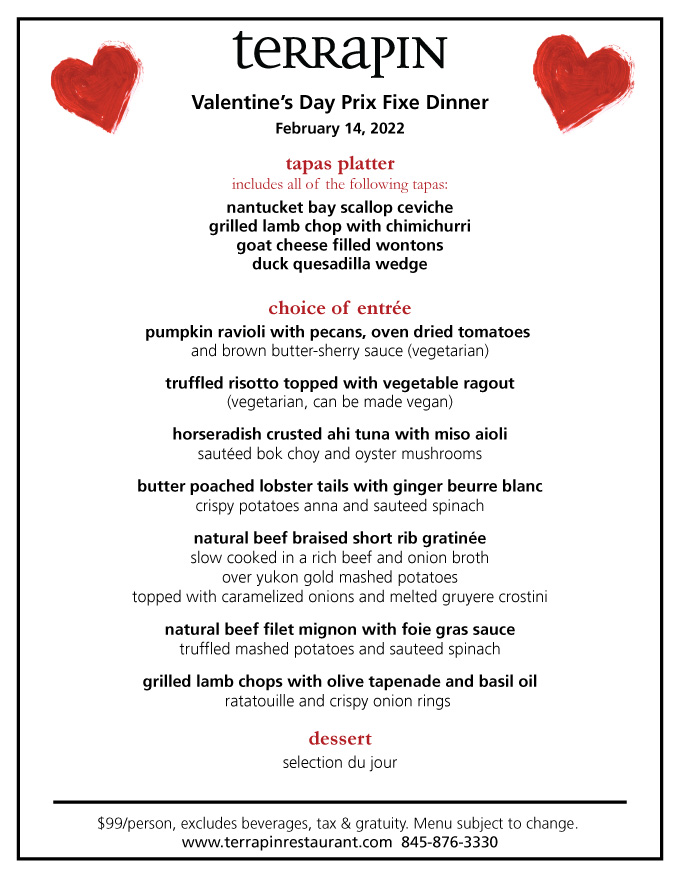 Valentine's Day Dinner at Terrapin 2022