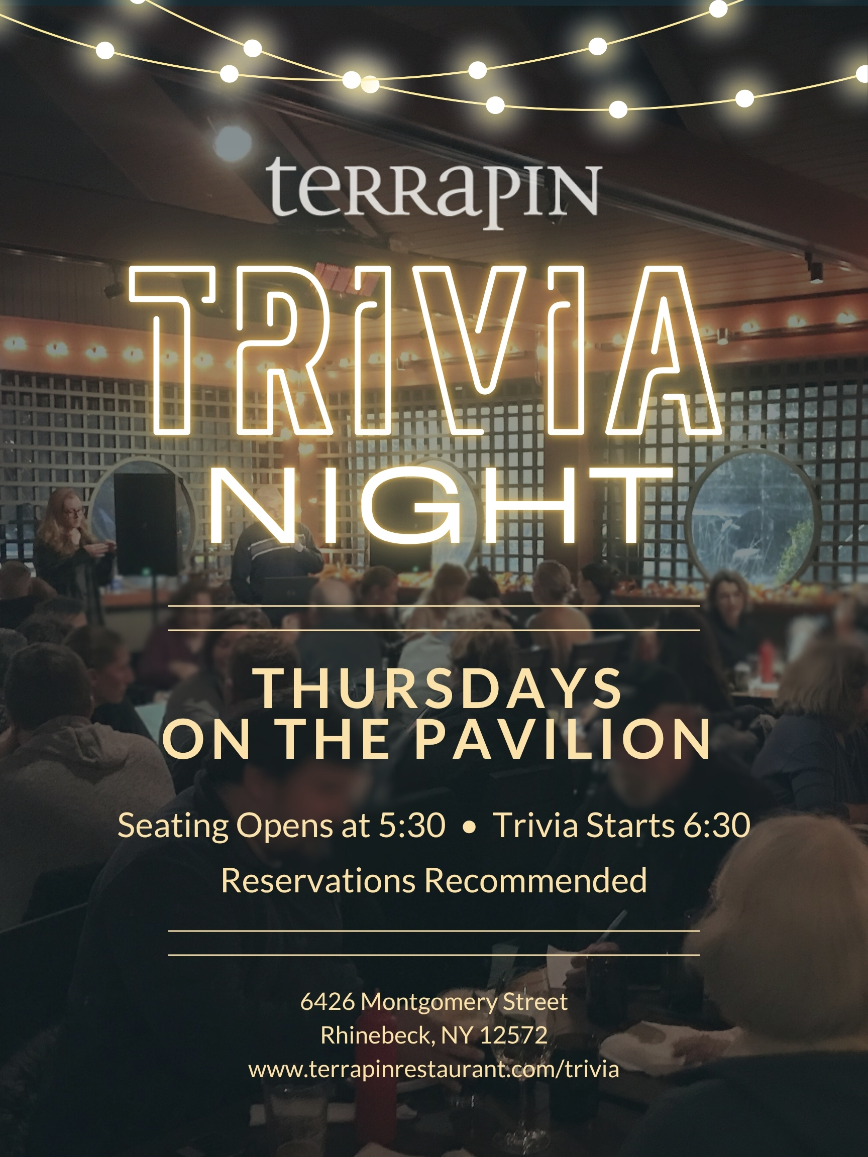 Make Reservations for Terrapin Rhinebeck Thursday Night Trivia on the Pavilion